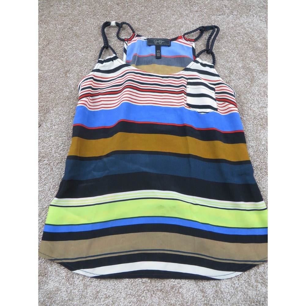 Jessica Simpson Rainbow BOHO tank top With Woven Spaghetti Straps Size X-Small